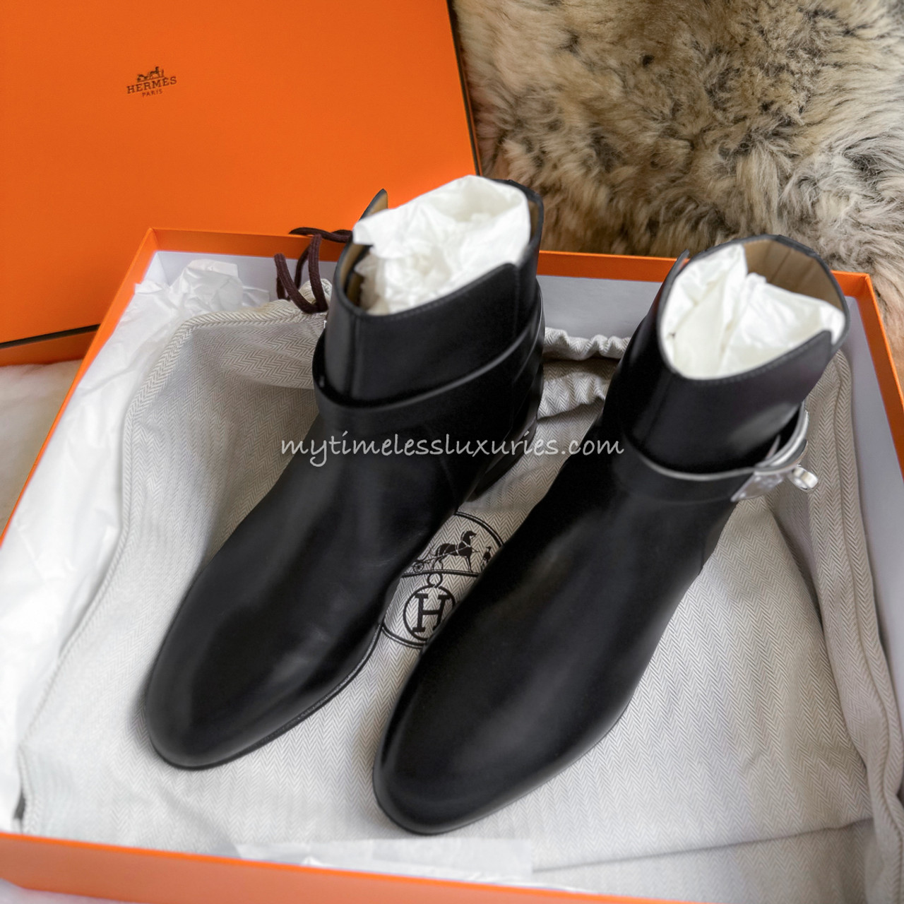 HERMES Neo Ankle Boot 37 Noir *New - Timeless Luxuries