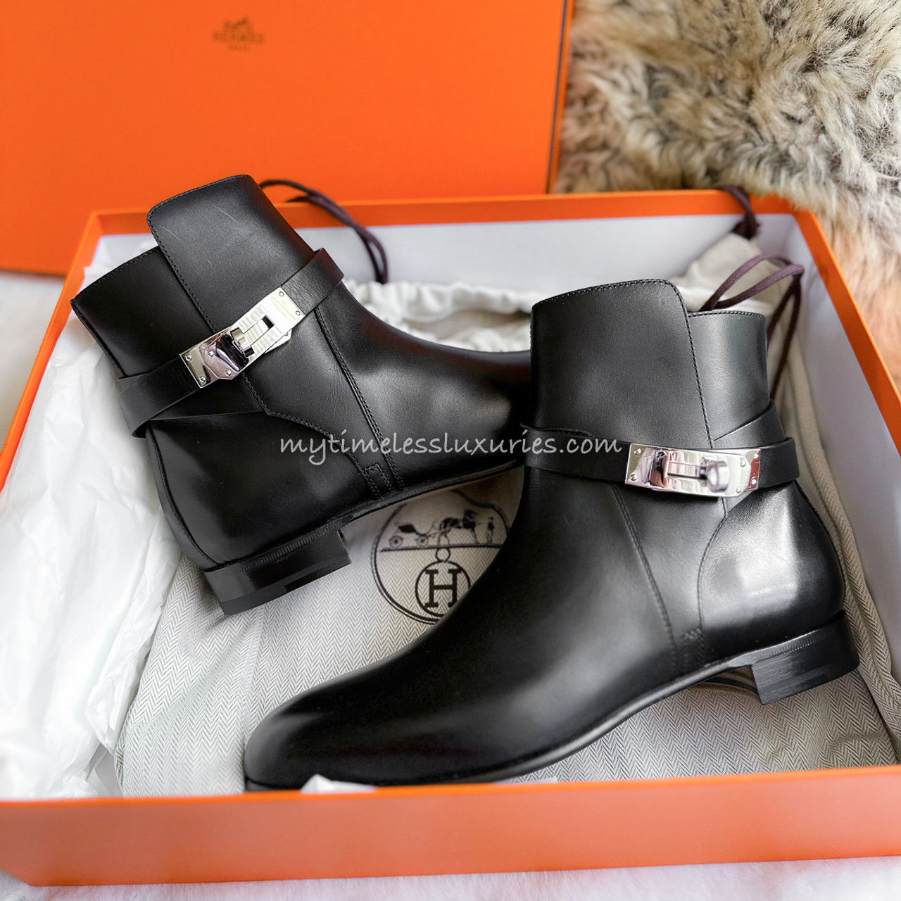 HERMES Neo Ankle Boot 37 Noir *New - Timeless Luxuries