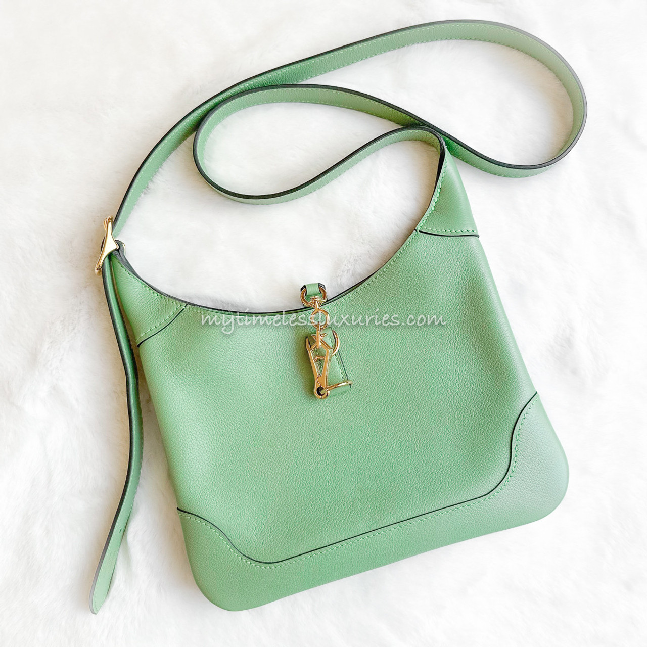 Hermes Mini Evelyne Vert Olive GHW Stamp Y