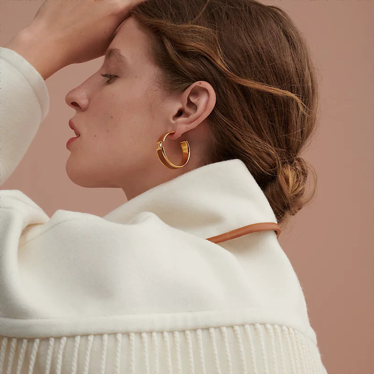 【洗練されたデザイン】HERMES Orecchini Olympe HERMES 2022 Olympe Earrings Cannelle *New - Timeless Luxuries
