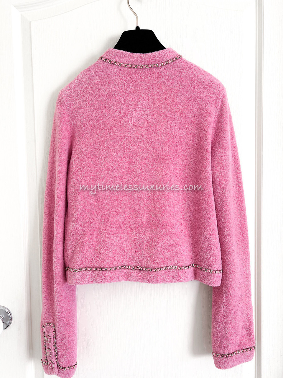 CHANEL 20C Chain Embellished Cardigan 34 FR Pink - Timeless