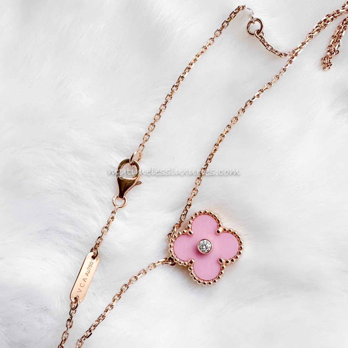 VAN CLEEF & ARPELS L.E. Holiday Pendant Pink Sevres/ Diamond/ RG