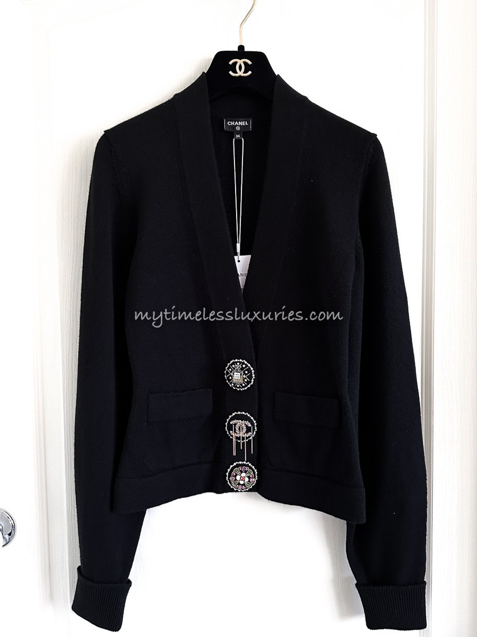 Cardigan ZARA Chanel style black and white Womens Fashion Coats Jackets  and Outerwear on Carousell