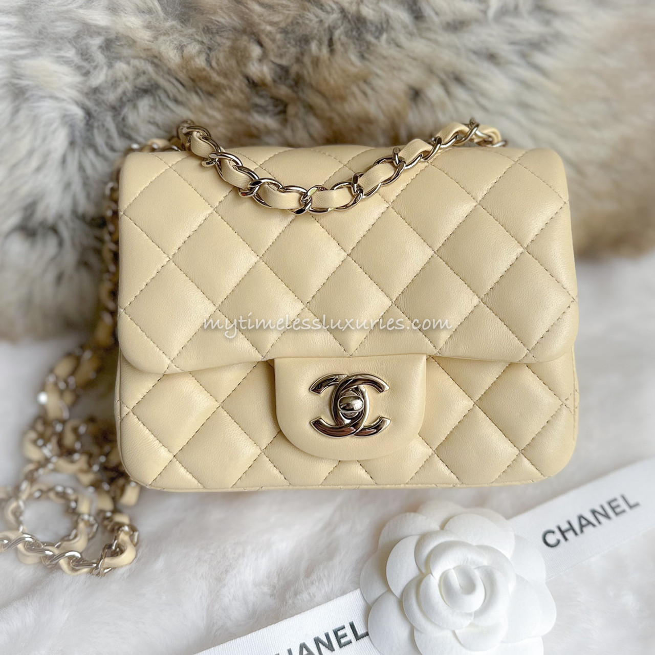 Chanel Classic Flap Runway Square Mini Pearl Crush Black Lambskin Leather  Cross Body Bag  Tradesy  Chanel mini square Leather crossbody bag Chanel  classic