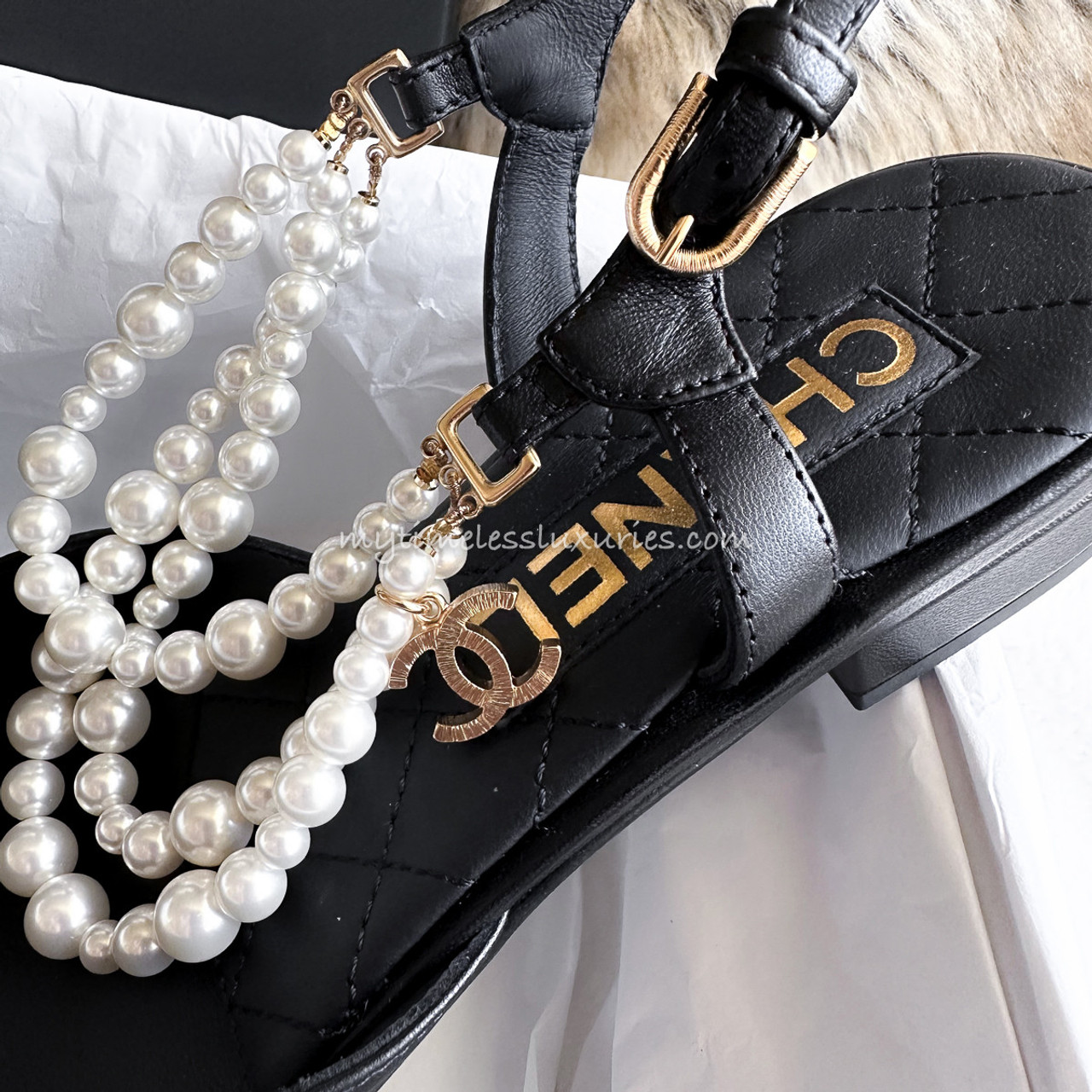 【シックな足元に♪】CHANEL ミュール ソックスと合わせても♡】シャネル フットベッドサンダル
