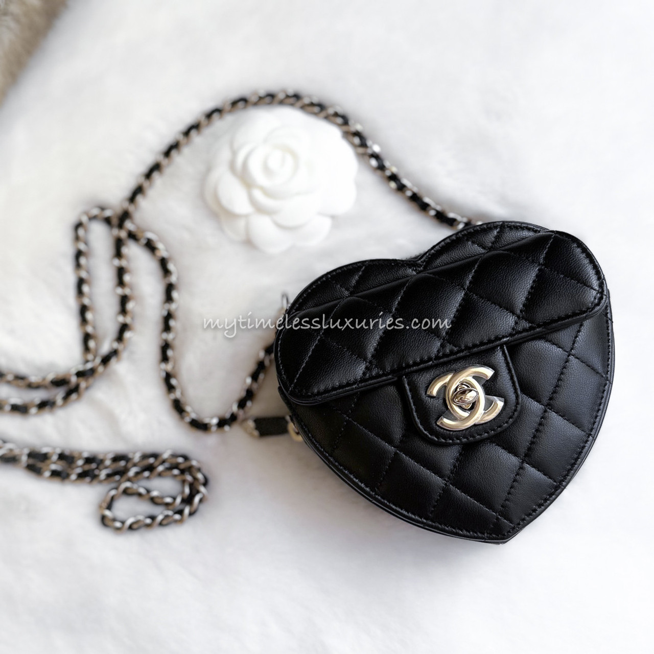 Chanel Black Embossed Lambskin Camellia WOC Clutch Bag  STYLISHTOP