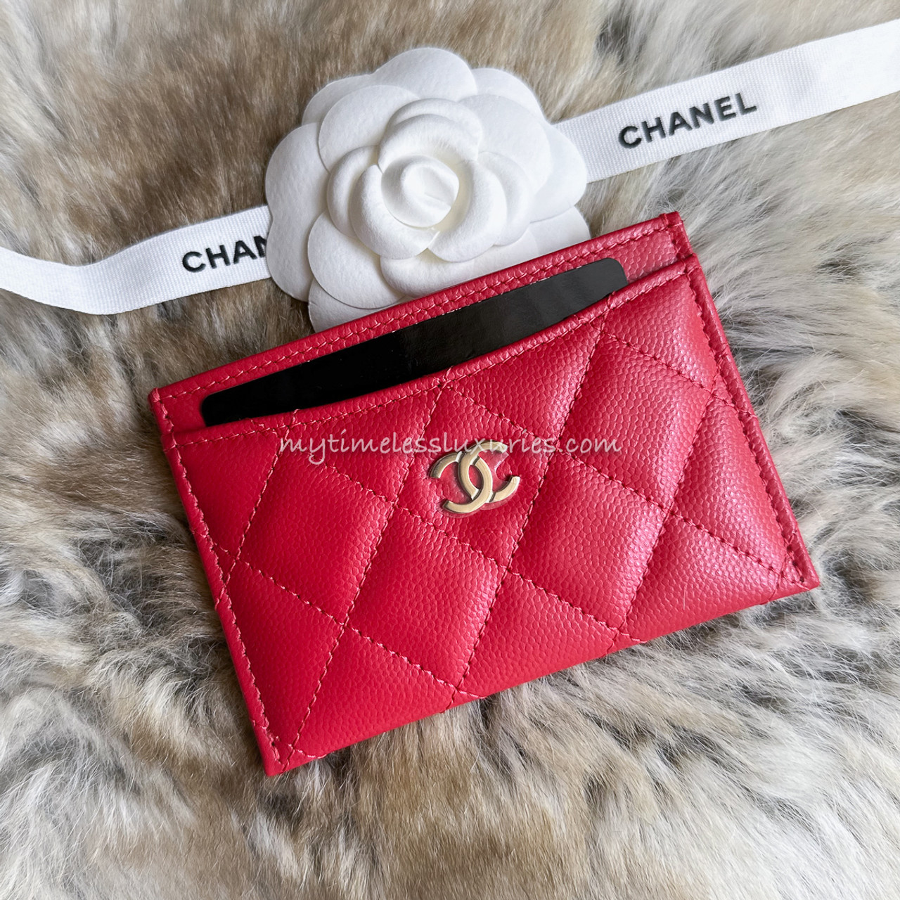 CHANEL CARD HOLDER LOGO LAMBSKIN BLACK ĐEN DA HAAS