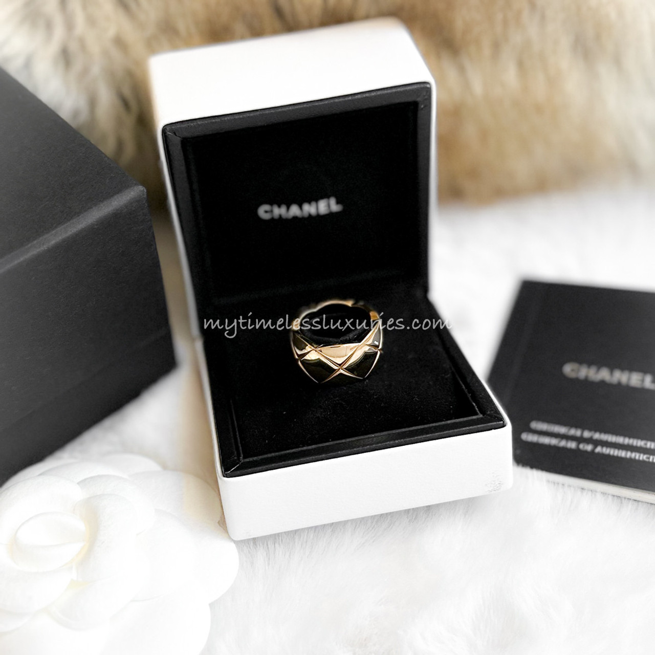 RESERVED Chanel Coco Crush 18k Yellow Gold Band Ring 11mm Size  Etsy