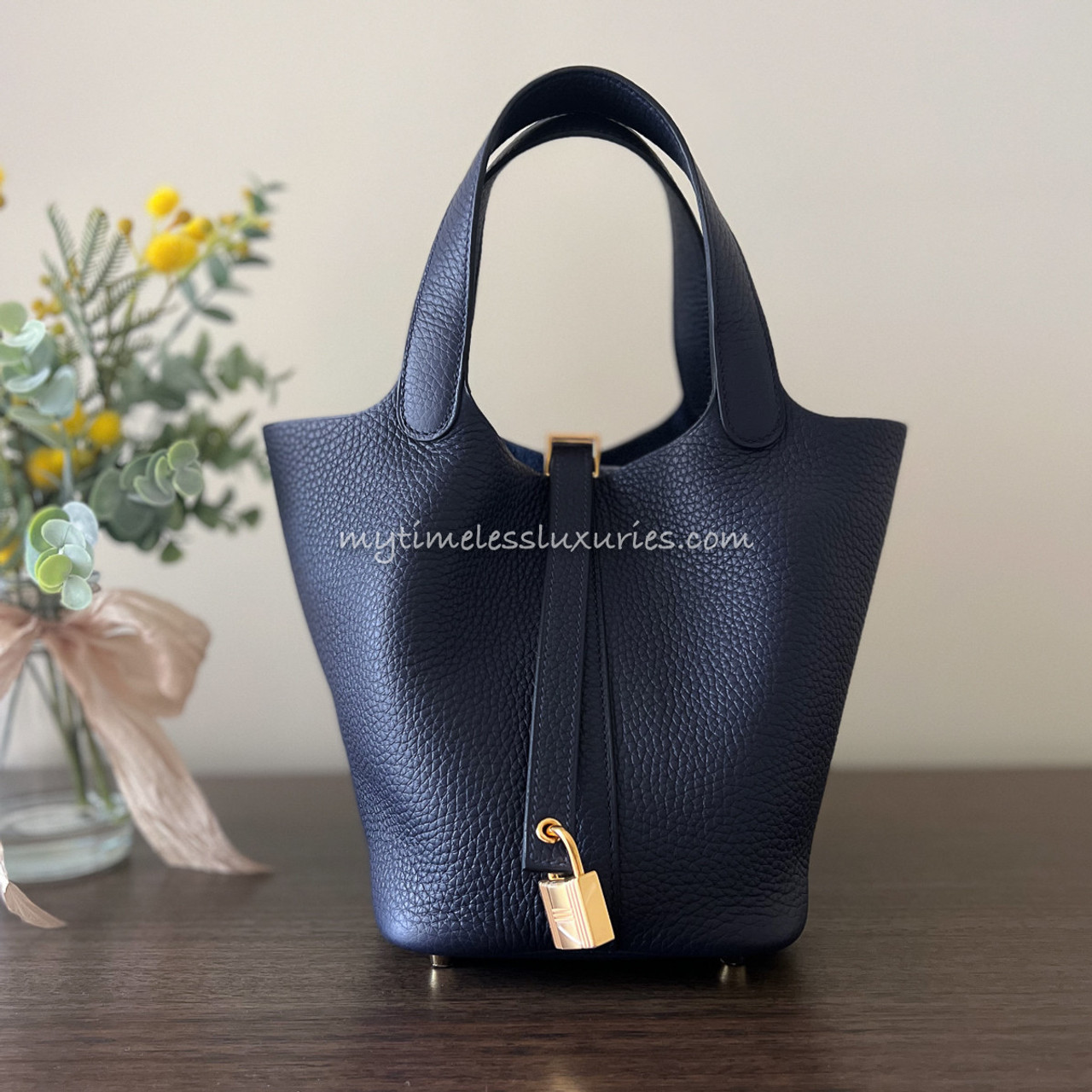 HERMES 2022 Picotin Lock 18 Bleu Nuit Clemence GHW *New - Timeless Luxuries