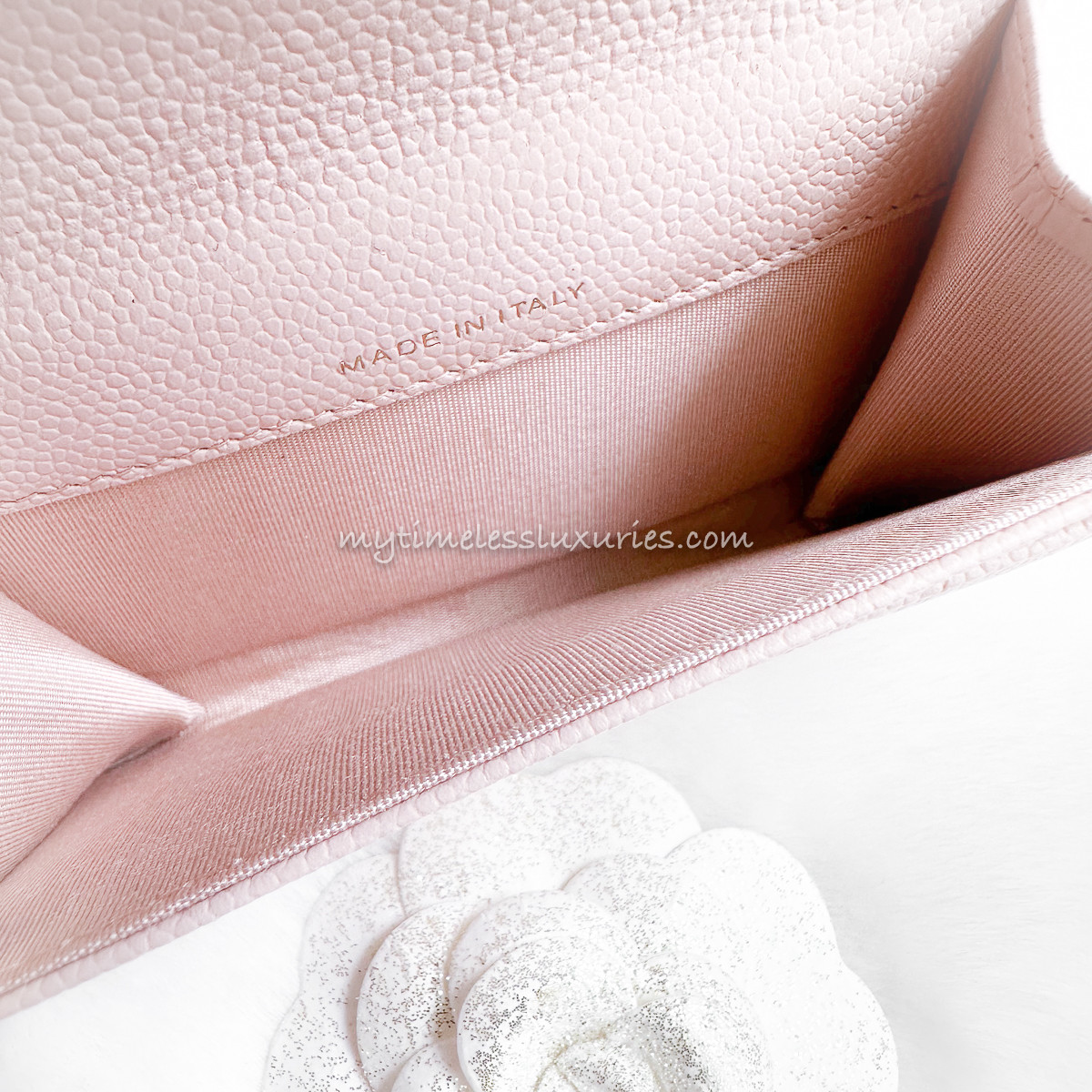 CHANEL 25S CLASSIC FLAP CARD HOLDER 11 IN SOFT MINT CAVIAR GOLD HARDWARE