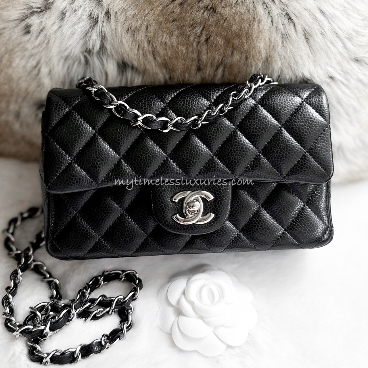 $4800 wire. New Chanel Mini Rectangle Flap Black Lambskin Silver Hardware  Serial code starting with 281. Full set. Avai…