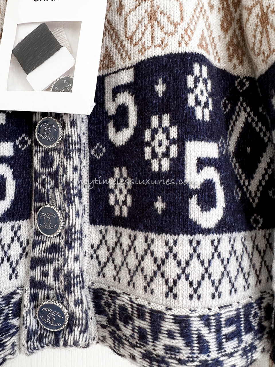 値下げ済★CHANEL★barrieScotland cashmere Chanel Coco Mark P71 Cashmere x polyurethane Sleeveless