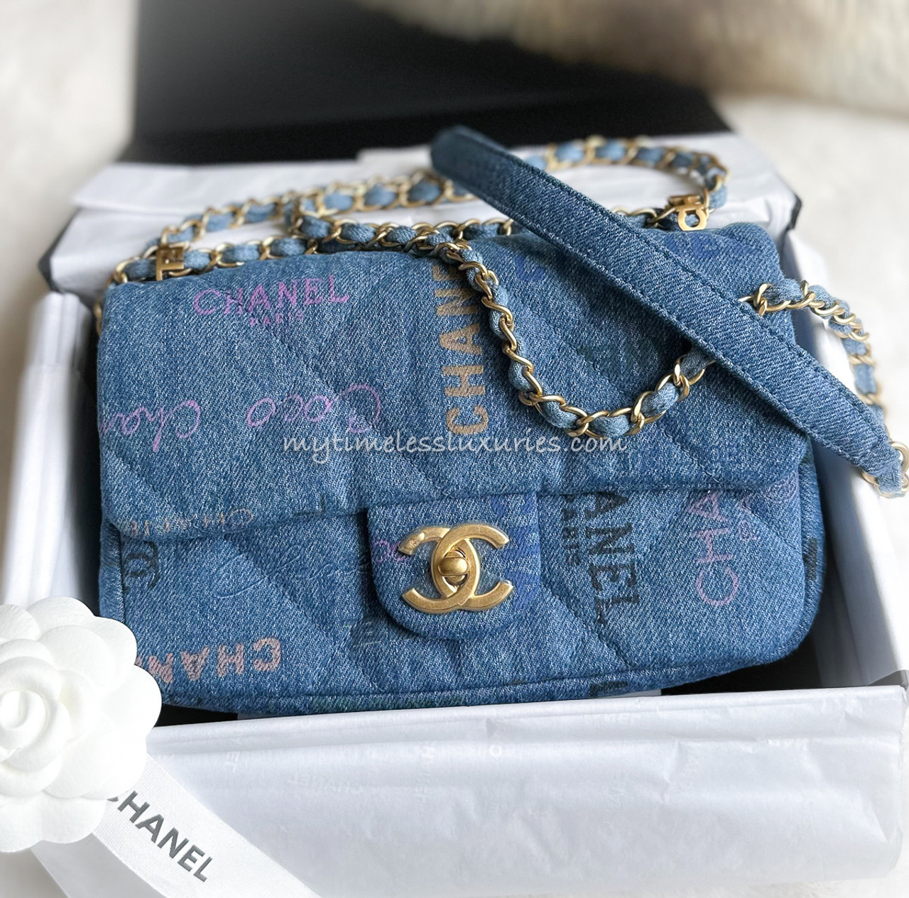 Chanel Blue Denim 225 Reissue 255 Double Flap Bag Silver Hardware 2018  Available For Immediate Sale At Sothebys