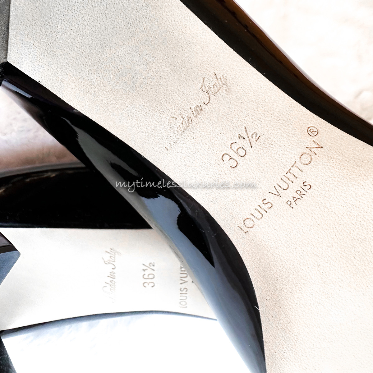 LOUIS VUITTON Shake Logo Slingback pumps 1ACB29 black 36 1/2
