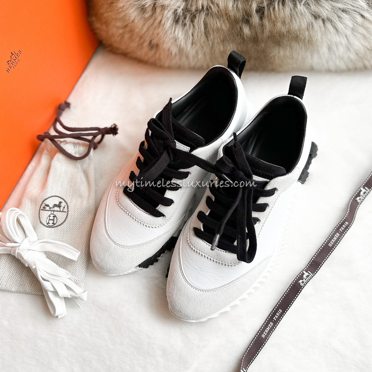 【HERMES】 Hermes Women's Gris Lulea Bouncing 36 Sneaker Shoes – MAISON