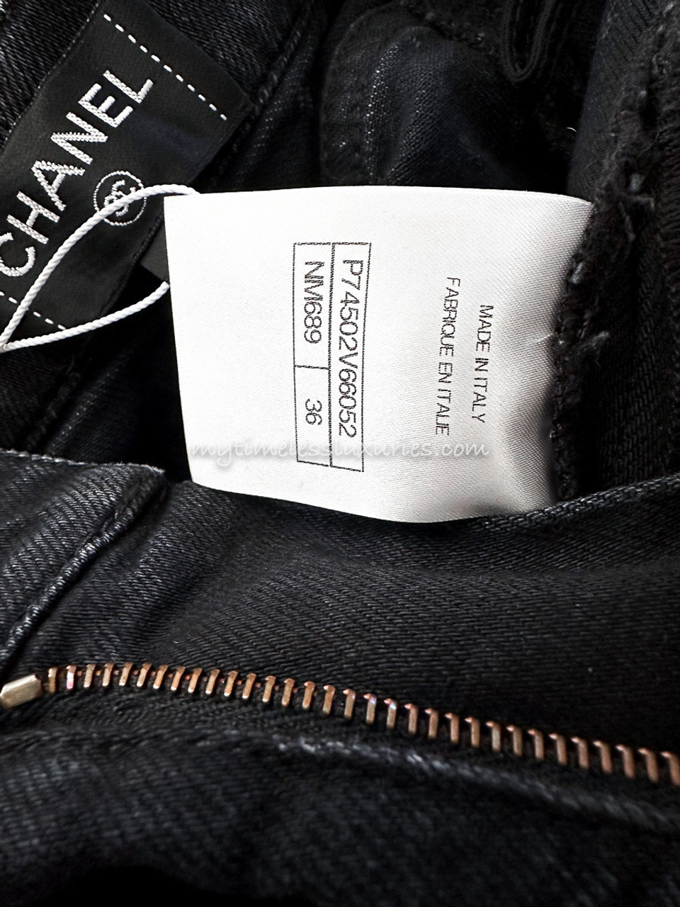CHANEL 23P CC Logo Jeans 36 Charcoal *New - Timeless Luxuries
