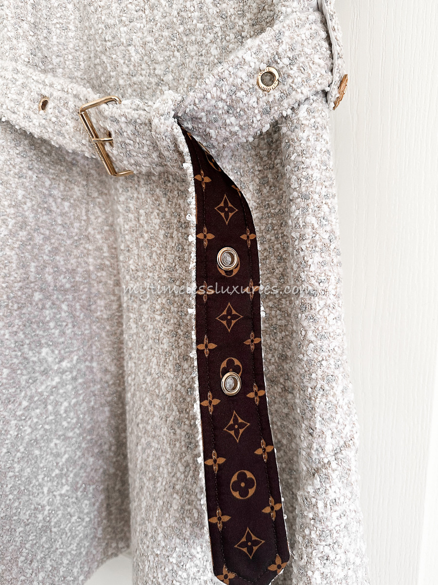 LOUIS VUITTON Belted Skater Tweed Dress 36 - Timeless Luxuries 