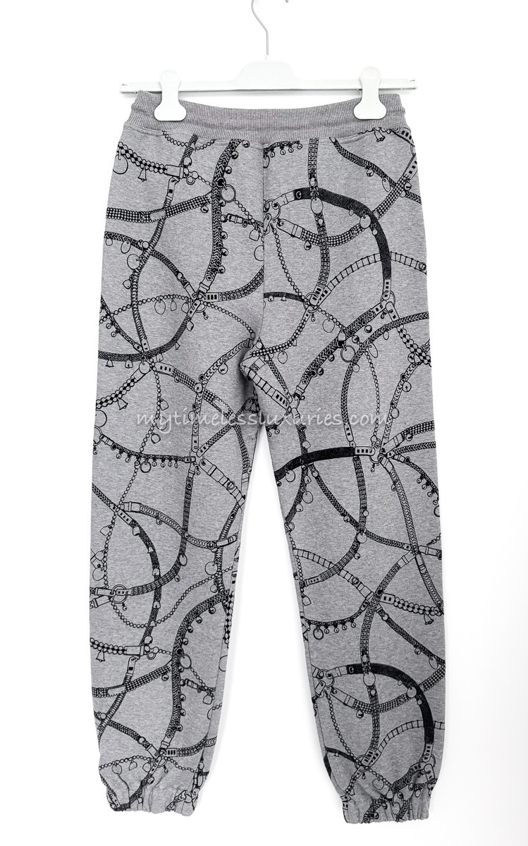 HERMES 'Tresor de Medor' Jogging Pant Gris Acier 38 *New