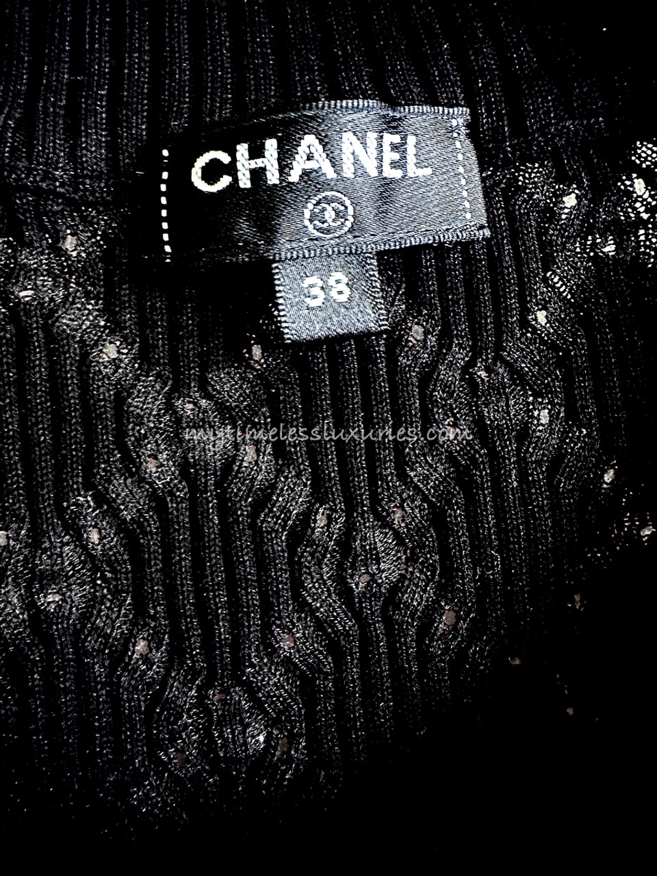 CHANEL 20P CC Logo Cotton Knit Pullover 38 Navy - Timeless