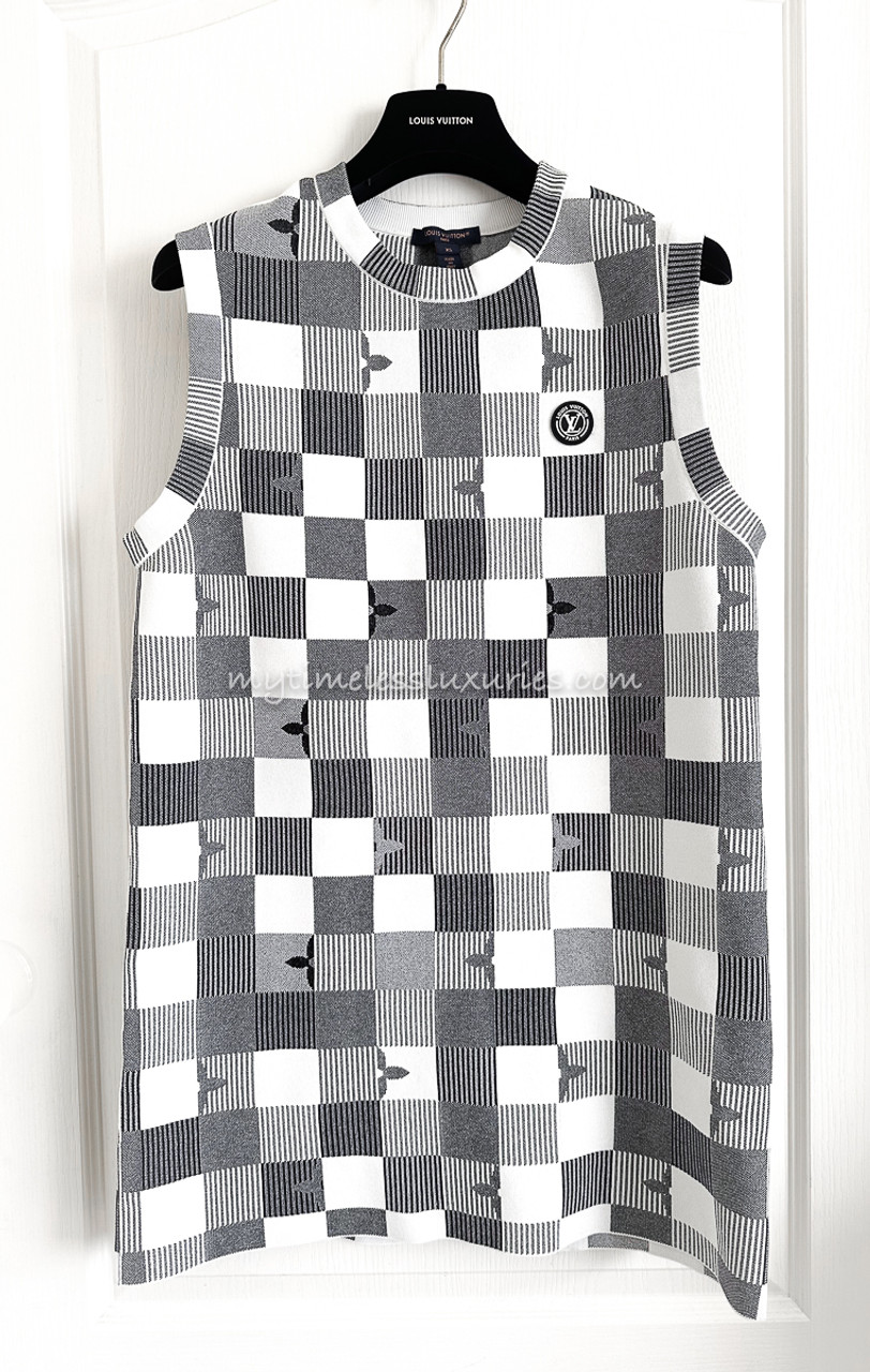 Pop Monogram Damier Knit Dress - Luxury Grey