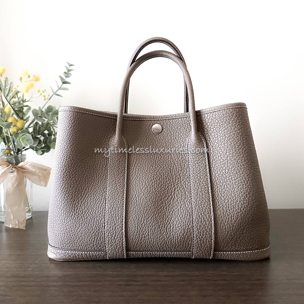 HERMES Garden Party 30 Etoupe Bag Palladium Hardware Stamp U – AYAINLOVE  CURATED LUXURIES