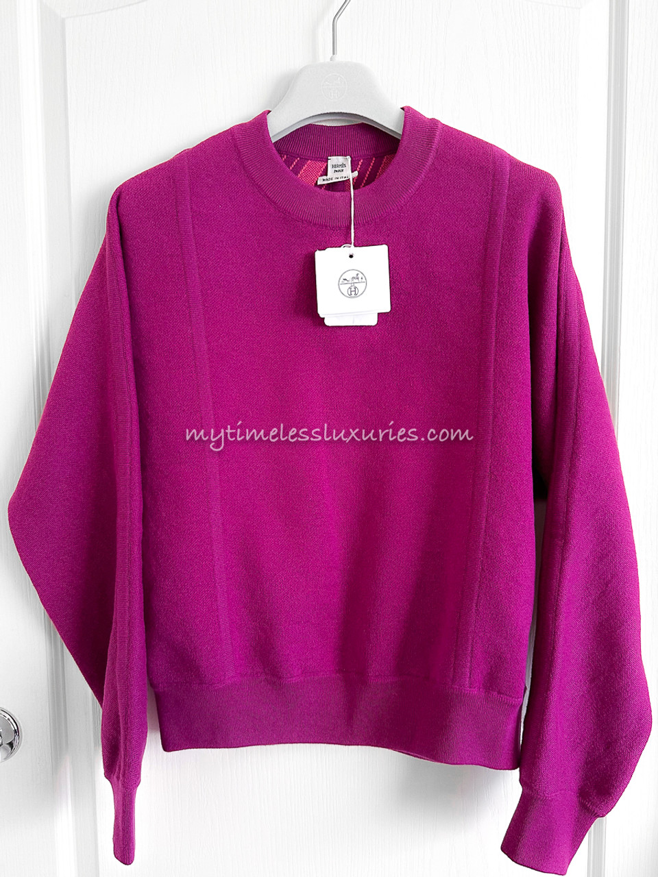 HERMES 2023 SS Reversible Sweater 36 Violet *New