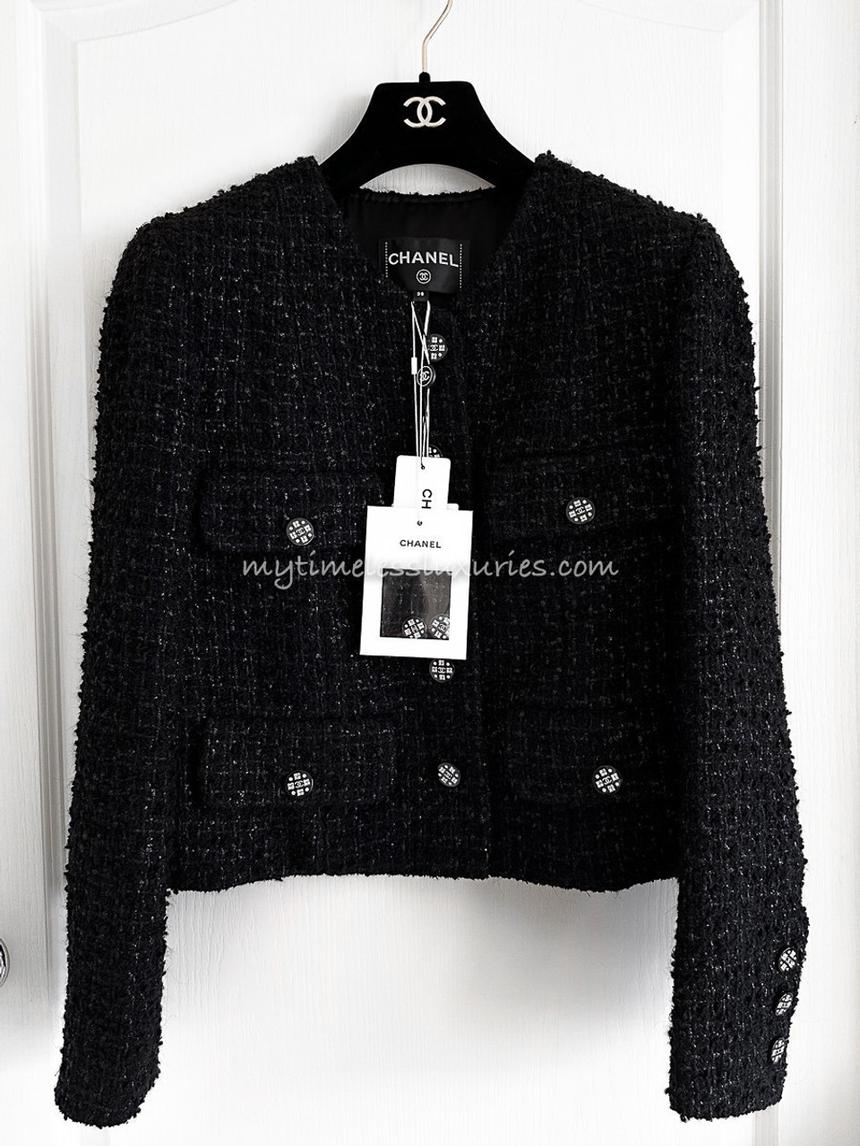 Chanel Black Wool Short Coat sz 8