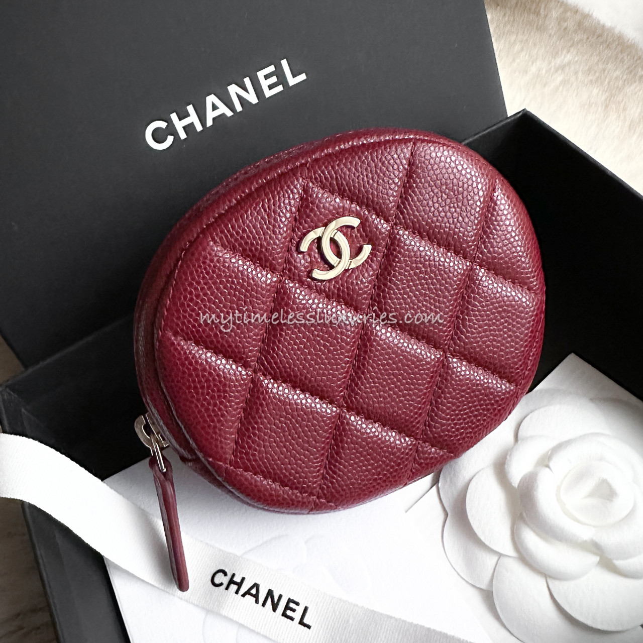 Chanel | Grey Caviar Leather O Coin Purse - Reetzy