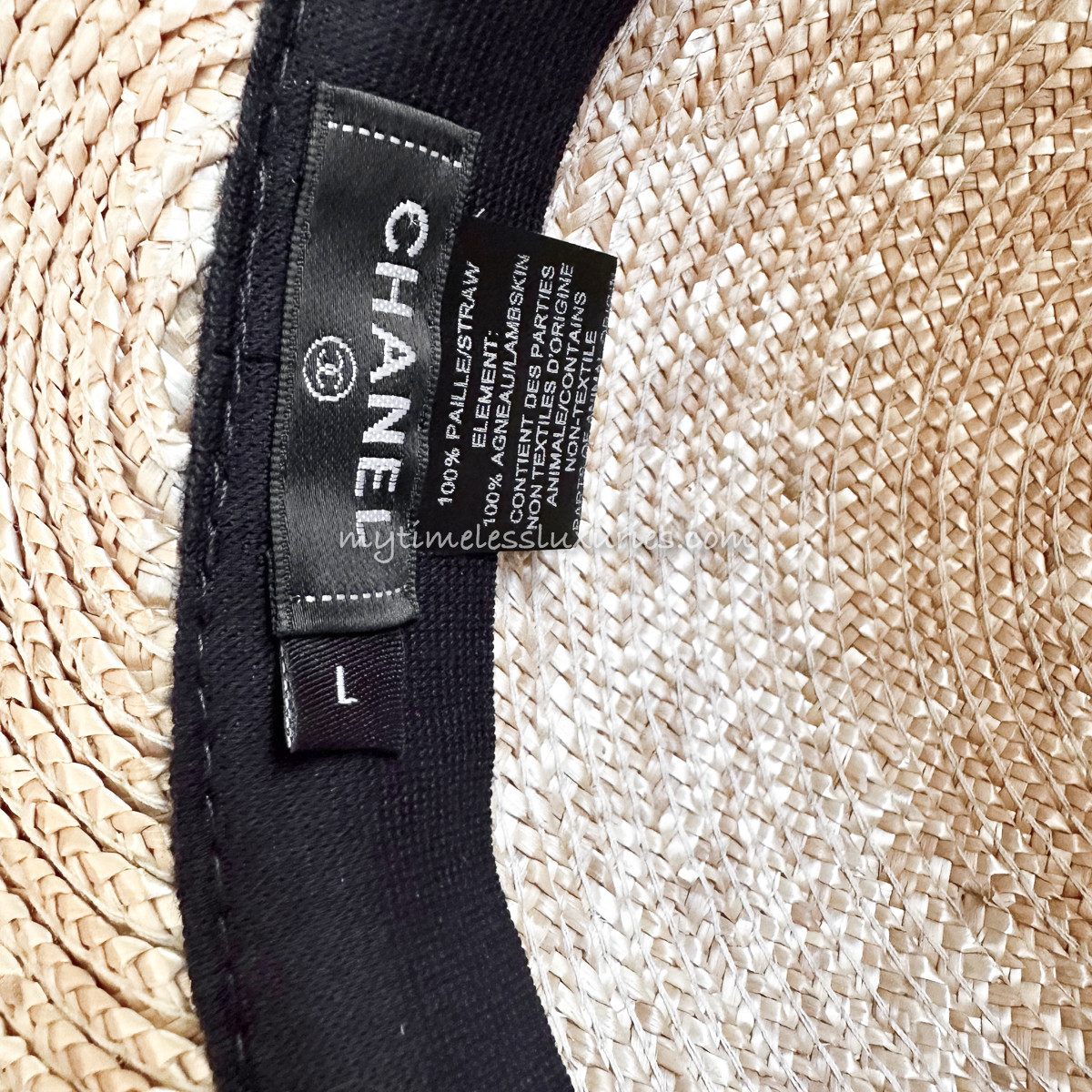 NWT?CHANEL?19S Runway CHA-NEL Straw/Leather Double Visor Hat *RARE* Chanel Visor | eBay main image 3
