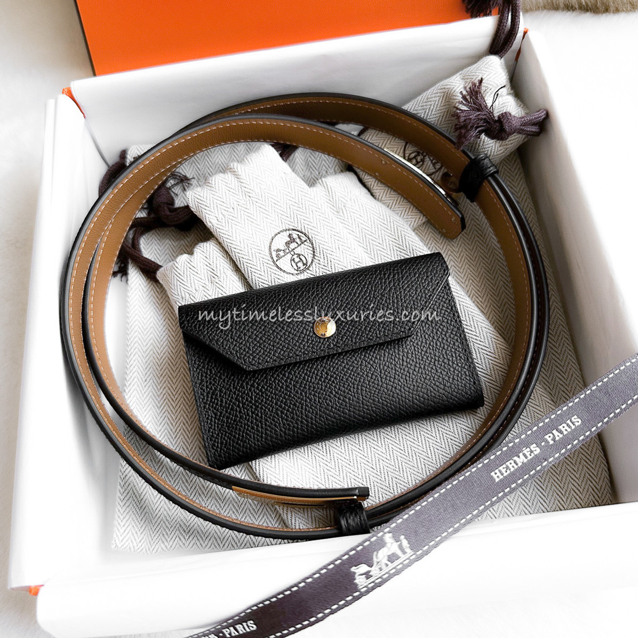 HERMES 2023 Kelly Pocket Belt Noir GHW *New - Timeless Luxuries