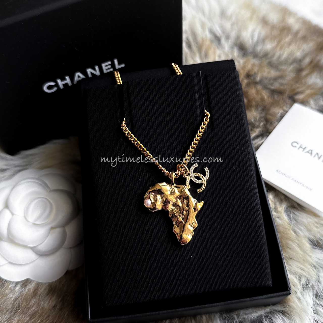 CHANEL 23A Africa Map Necklace *New - Timeless Luxuries