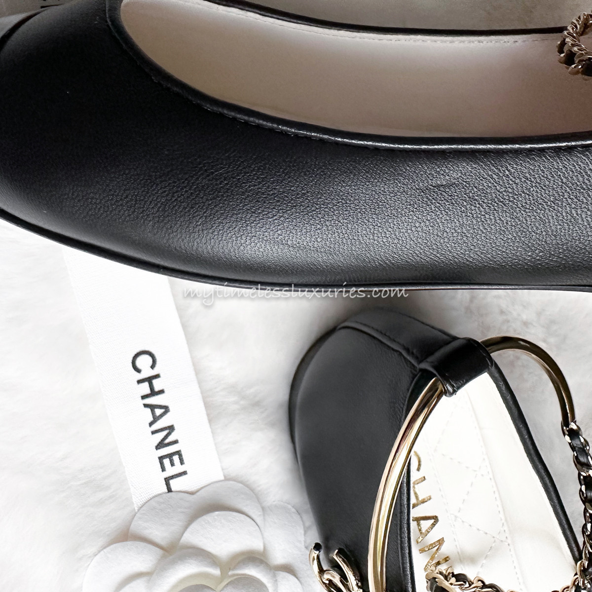 CHANEL 22S Ballerina Flat with Anklet & Charm 37.5 *New - Timeless