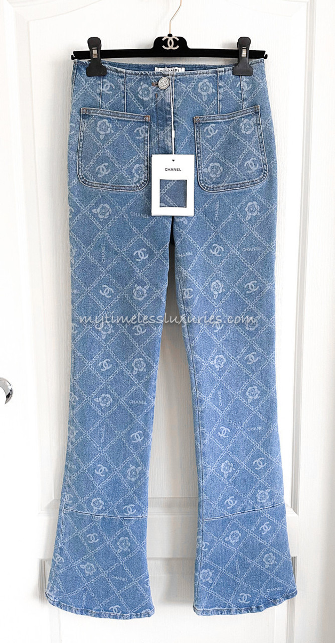 CHANEL 23A Slim Flare Jeans 38 Blue *New - Timeless Luxuries