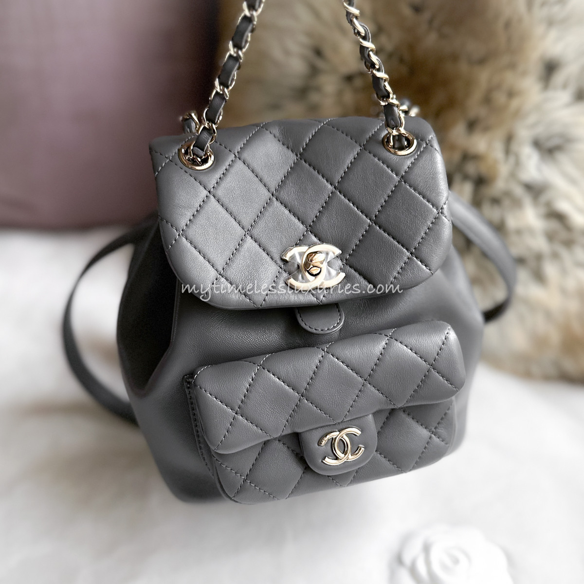 【みぃ☆】DOUBLE COMMA グルムバッグ　グレー　Lサイズ ハンドバッグ - ルテス スモール チャコールグレー