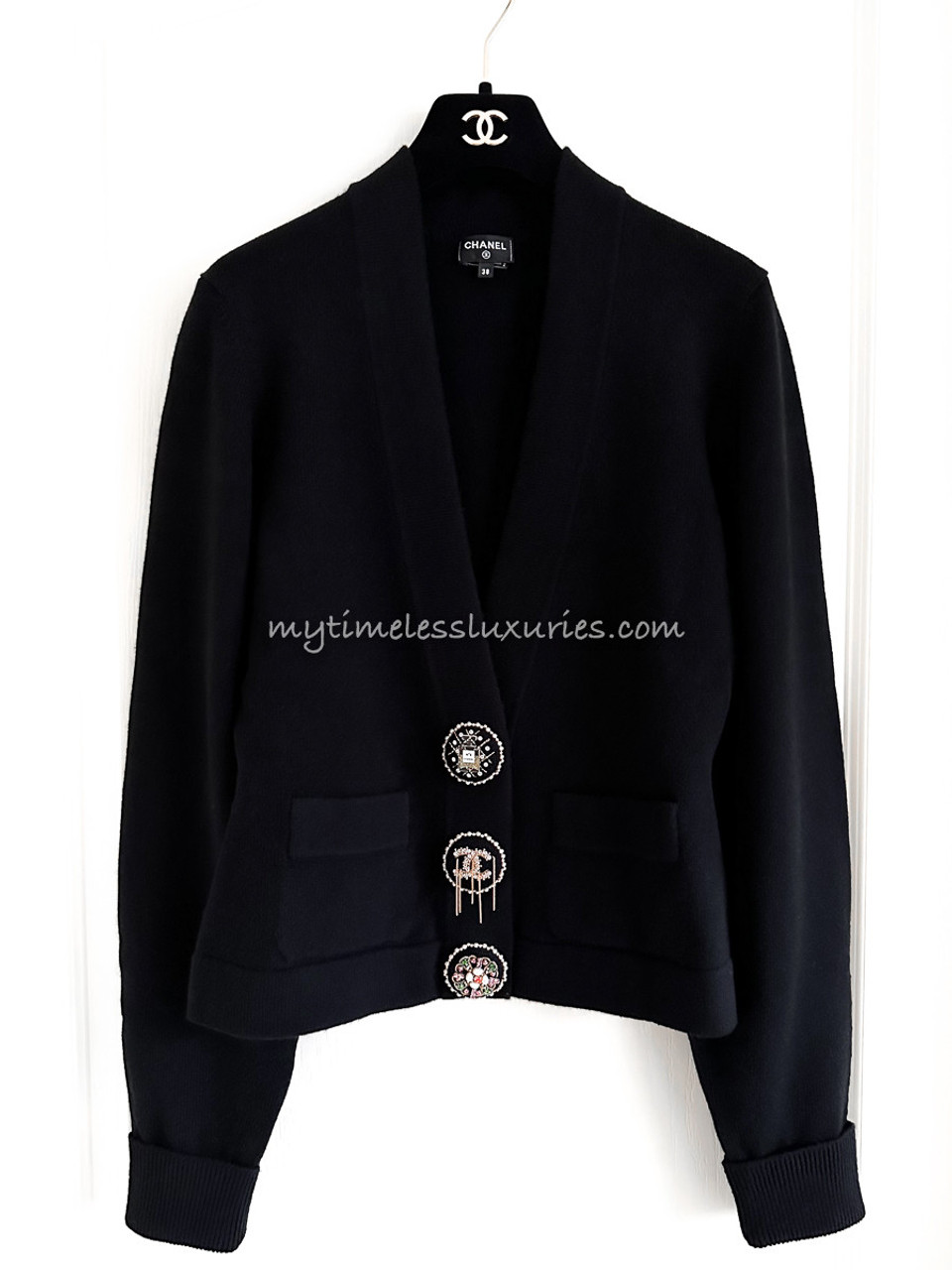 CHANEL 22A Runway Little Black Cardigan 38 *New - Timeless Luxuries