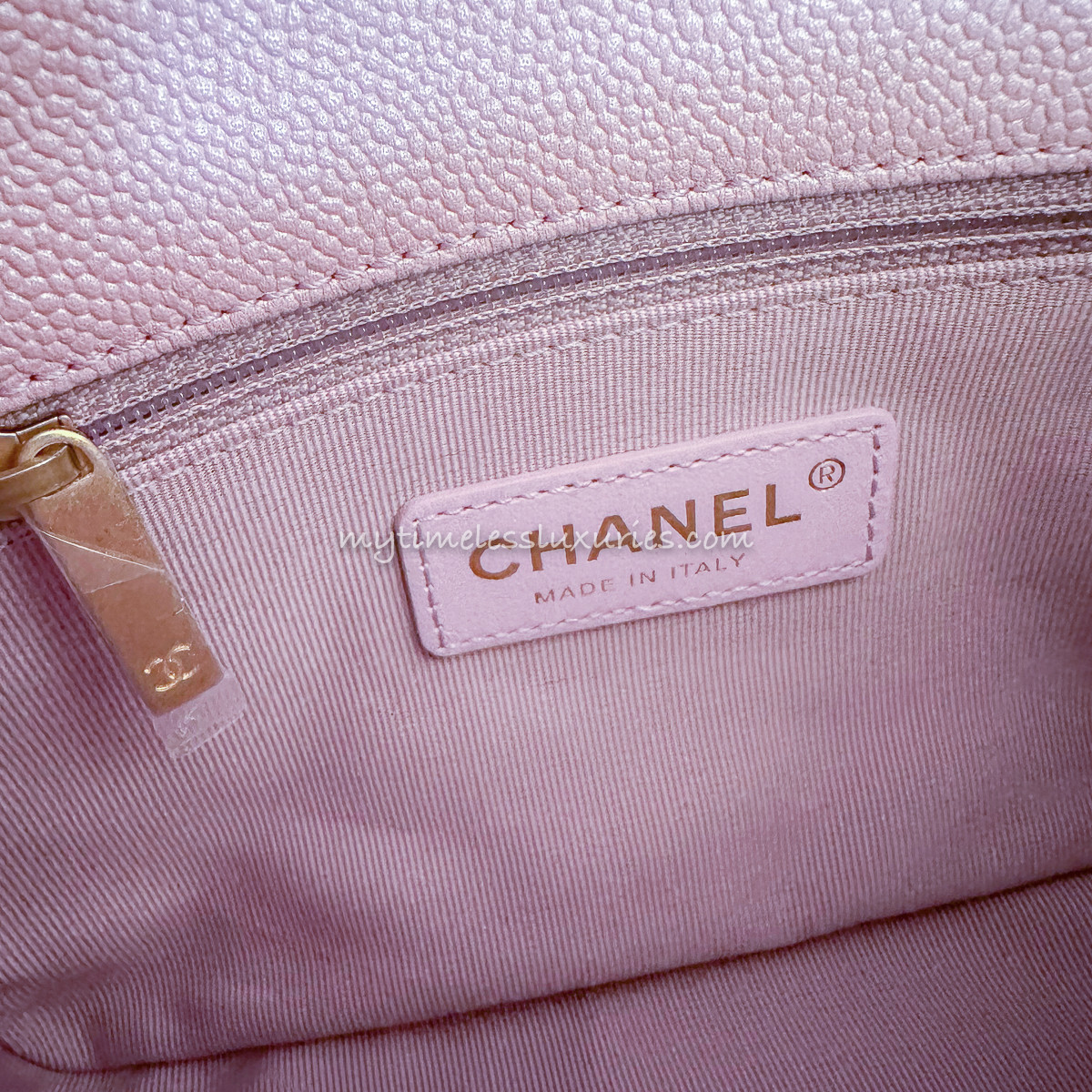 CHANEL 21K My Perfect Mini Iridescent Pink Caviar *New - Timeless