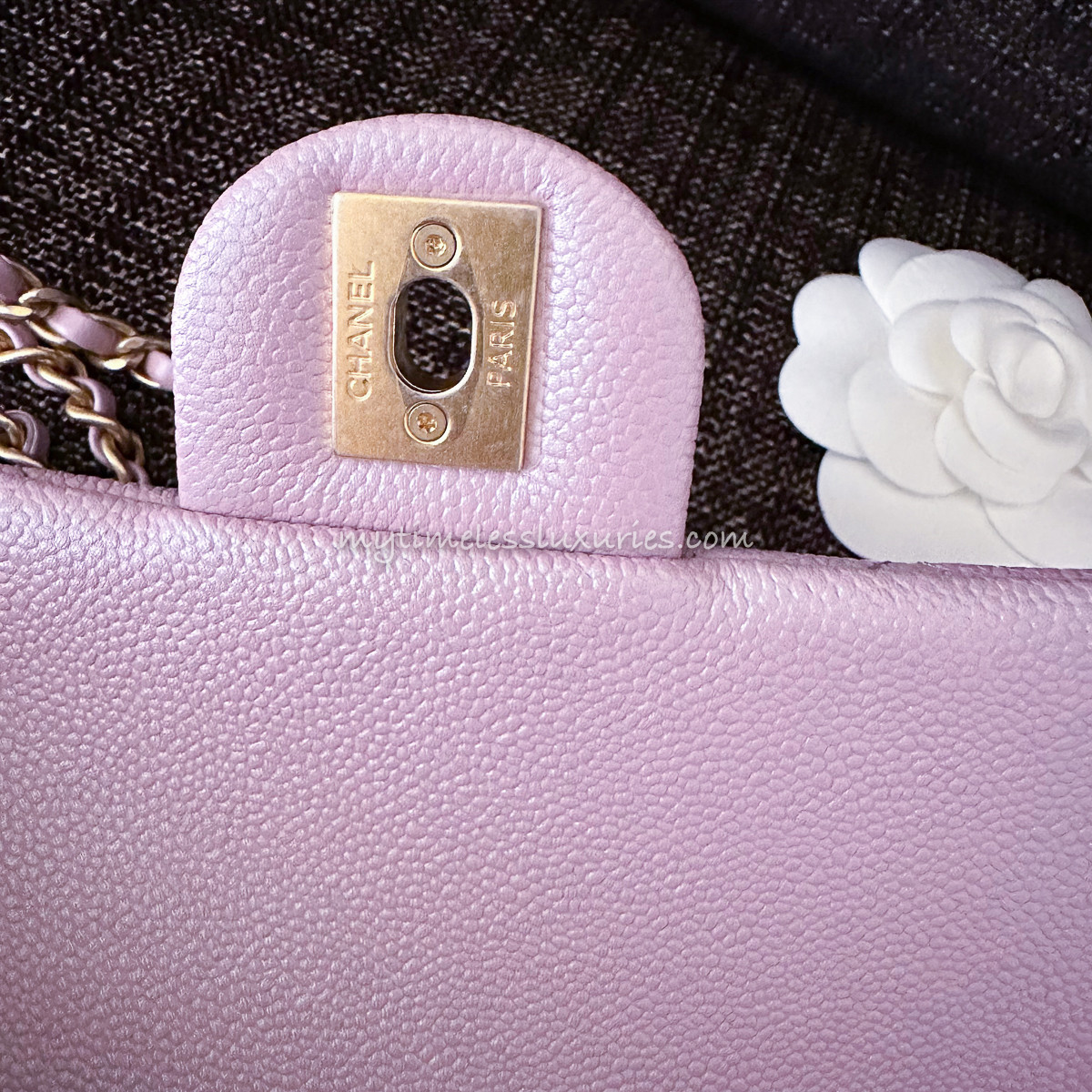 CHANEL 21K My Perfect Mini Iridescent Pink Caviar *New - Timeless