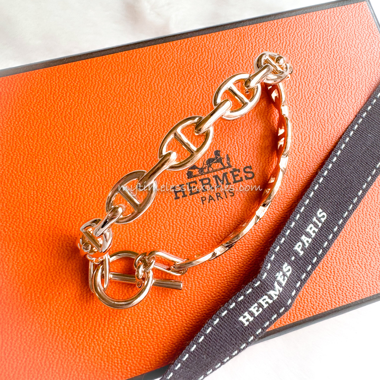 HERMES Chaine d'Ancre Enchainee Bracelet 18K RG SH - Timeless Luxuries