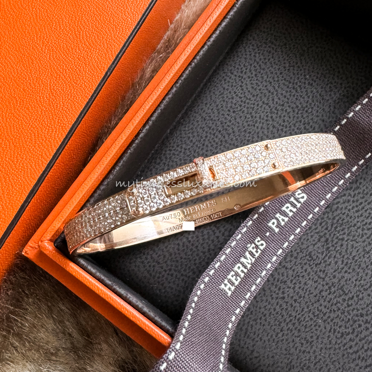 Hermes 18k Rose Gold Diamond Filet d'Or Very Small Bracelet – Madison  Avenue Couture