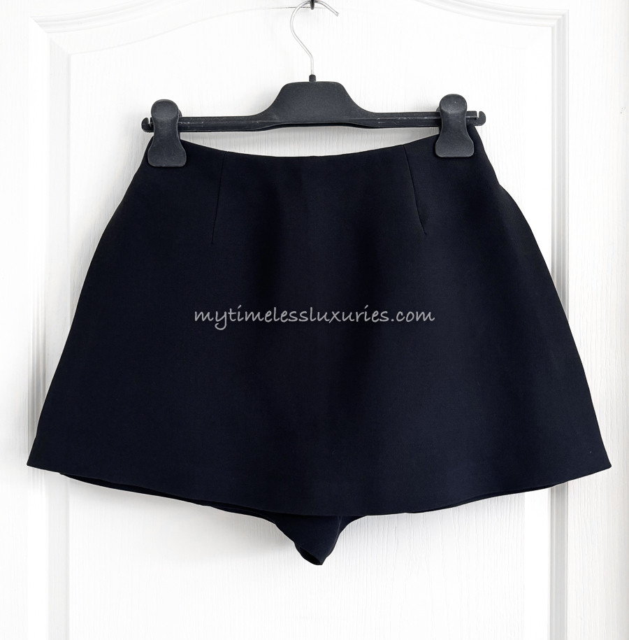 Silk すり抜ける Wool Double Cloth Mini Skirt 