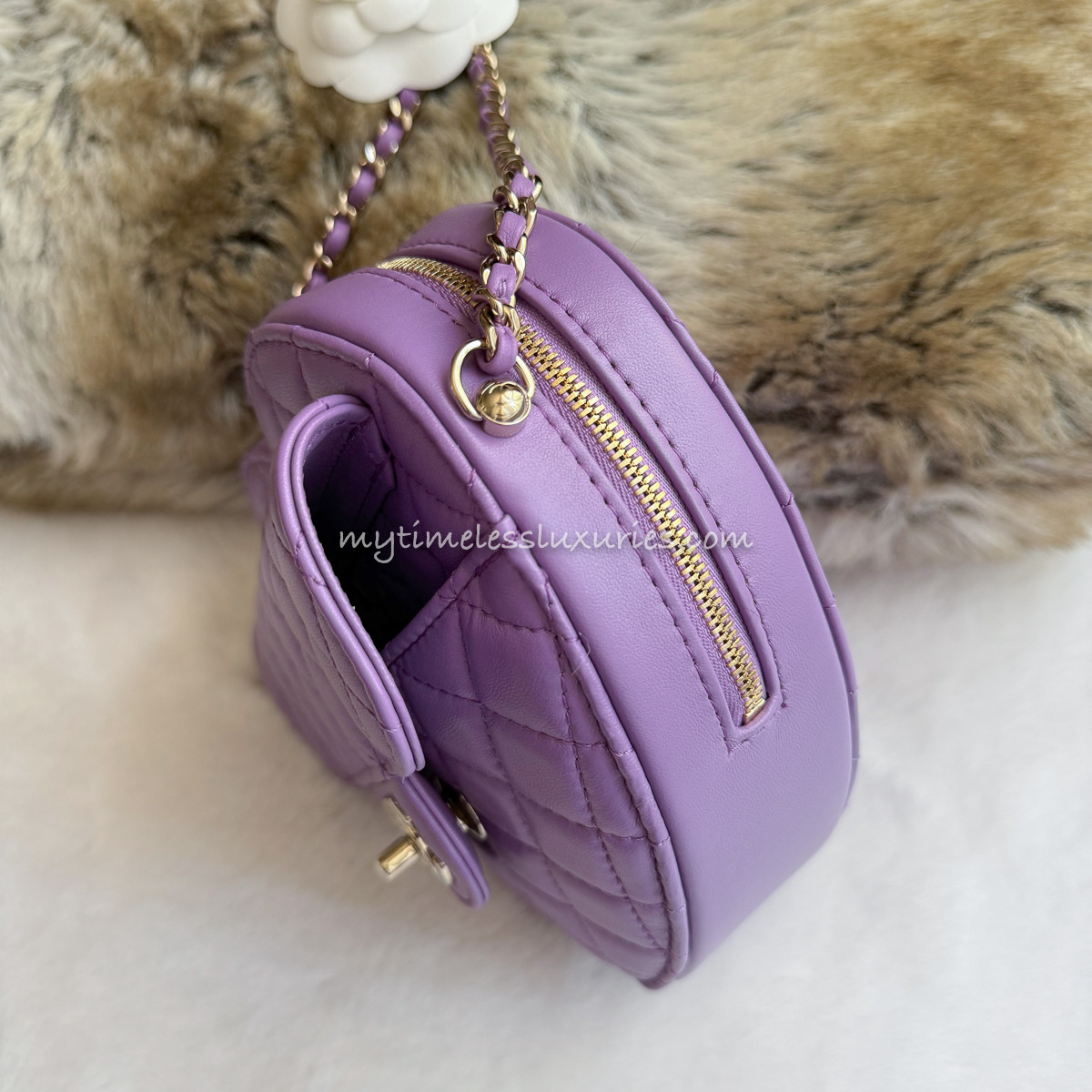 CHANEL 22S Purple 'CC in Love' Heart Bag - Timeless Luxuries