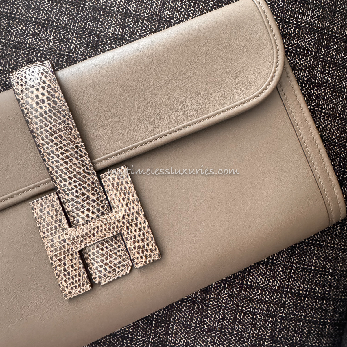 HERMES Jige Elan 29 Touch Etoupe/ Desert Ombre Lizard - Timeless