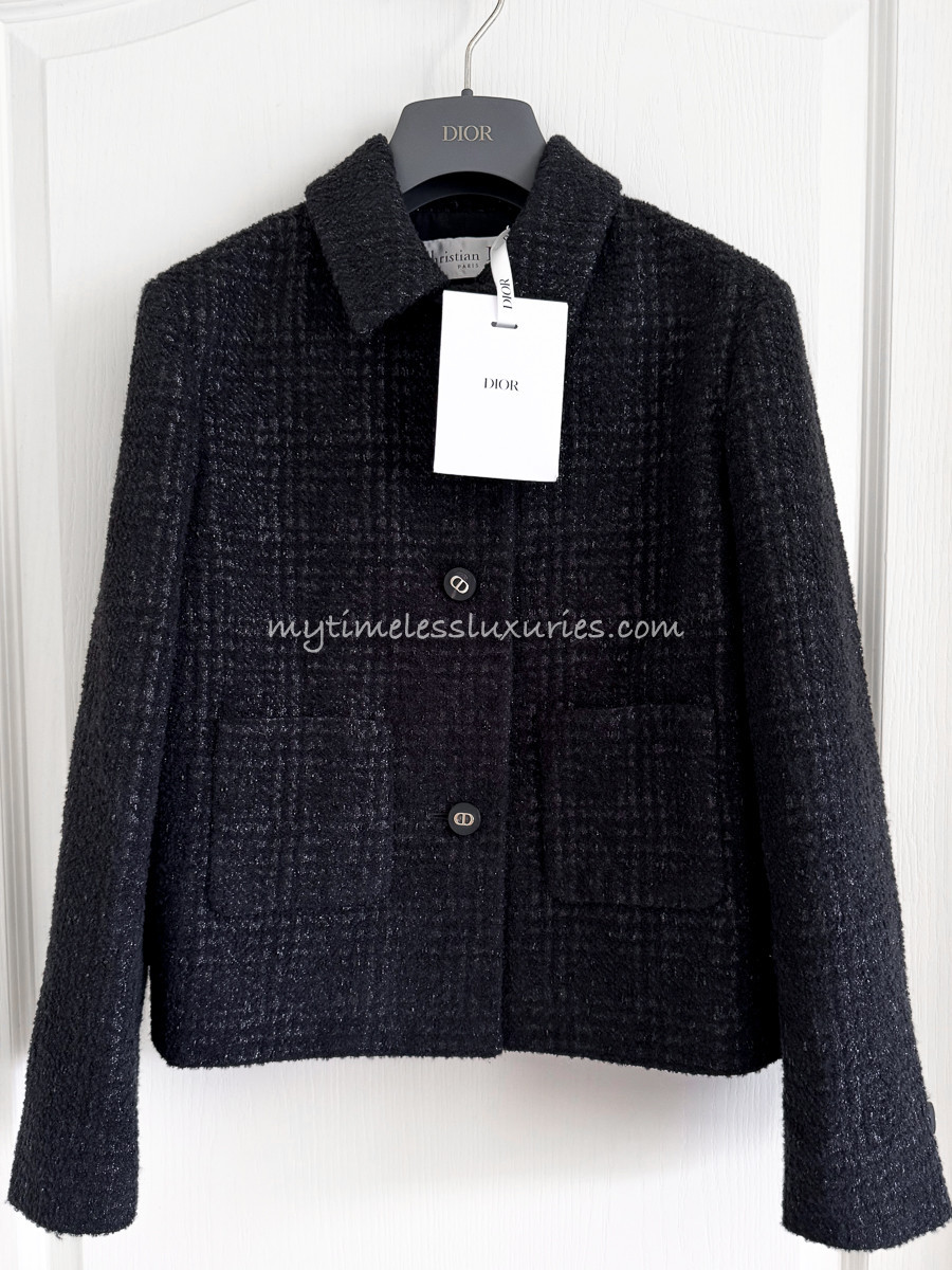 DIOR 2023 FW Black Tweed Jacket 38 *New - Timeless Luxuries