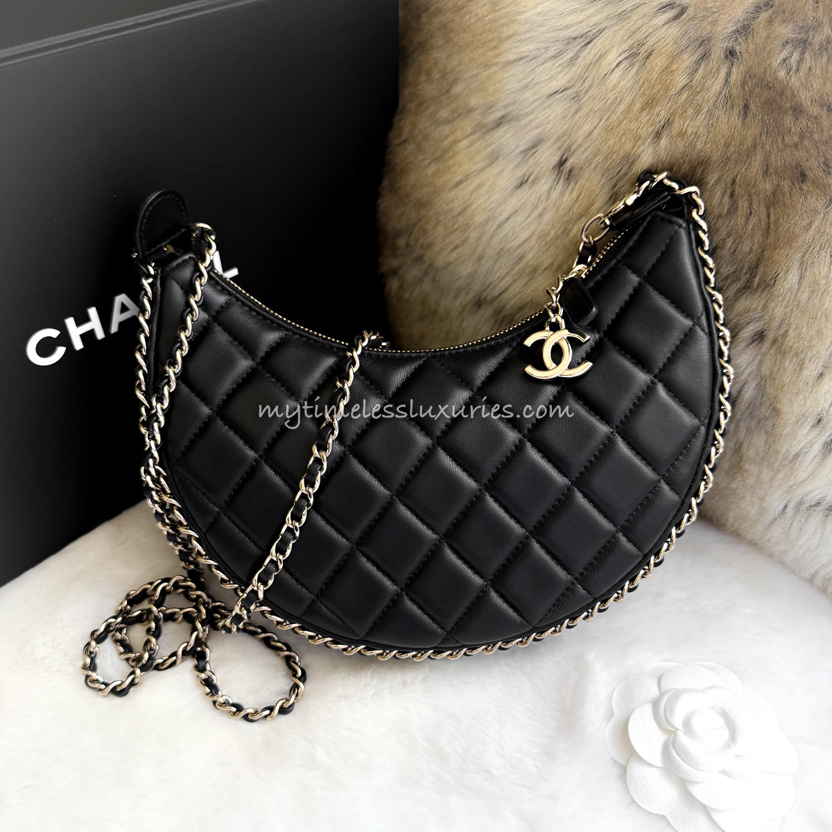 CHANEL 23P Chain Around Crescent Hobo - Timeless Luxuries