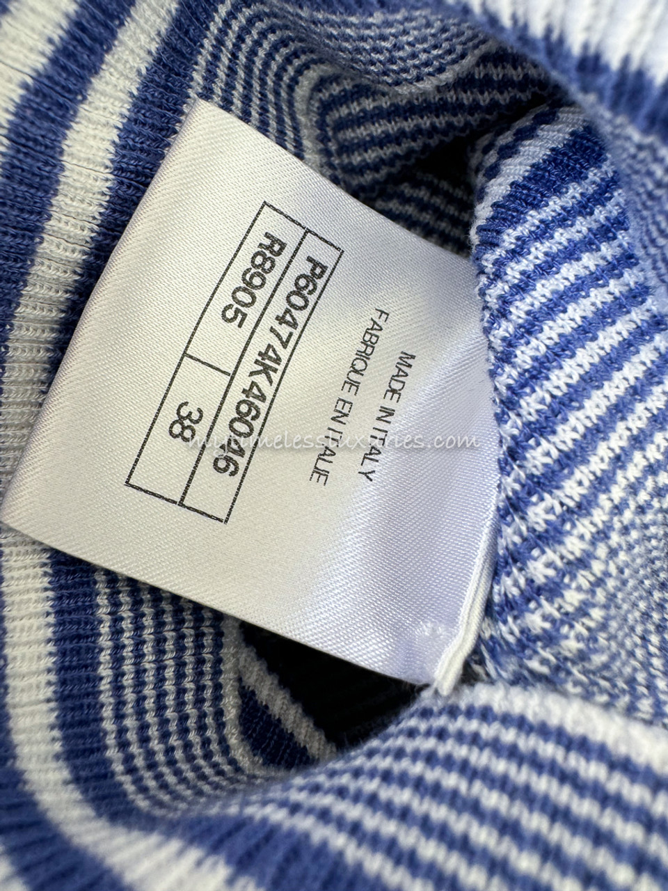 CHANEL 19C CC Logo Knit Top 38 Blue - Timeless Luxuries
