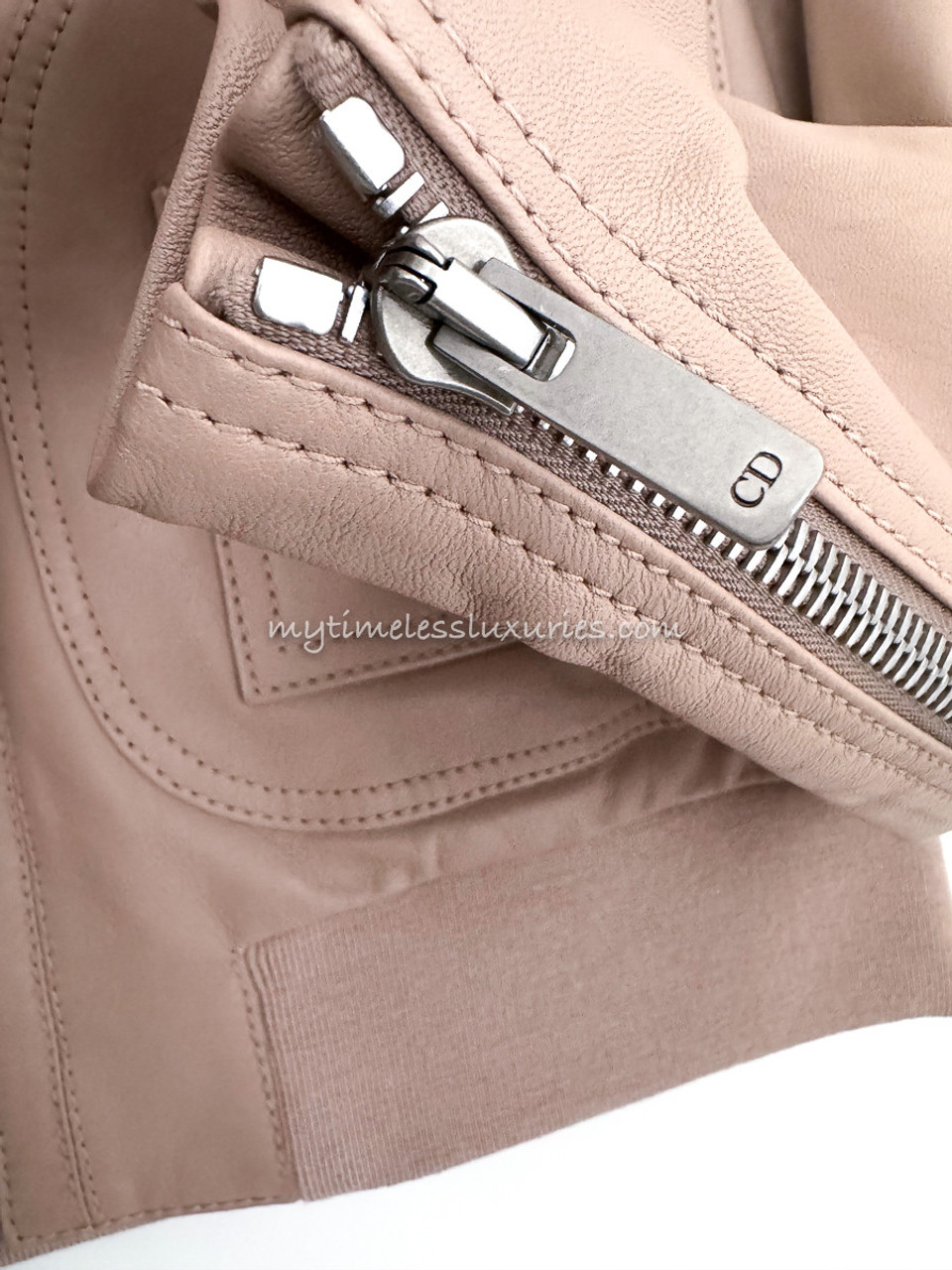 【DIOR】Macrocannage Bomber Jacket 蜂の刺繍 CDマーク RARE Christian Dior Floral Flower Embroidered Brown Leather