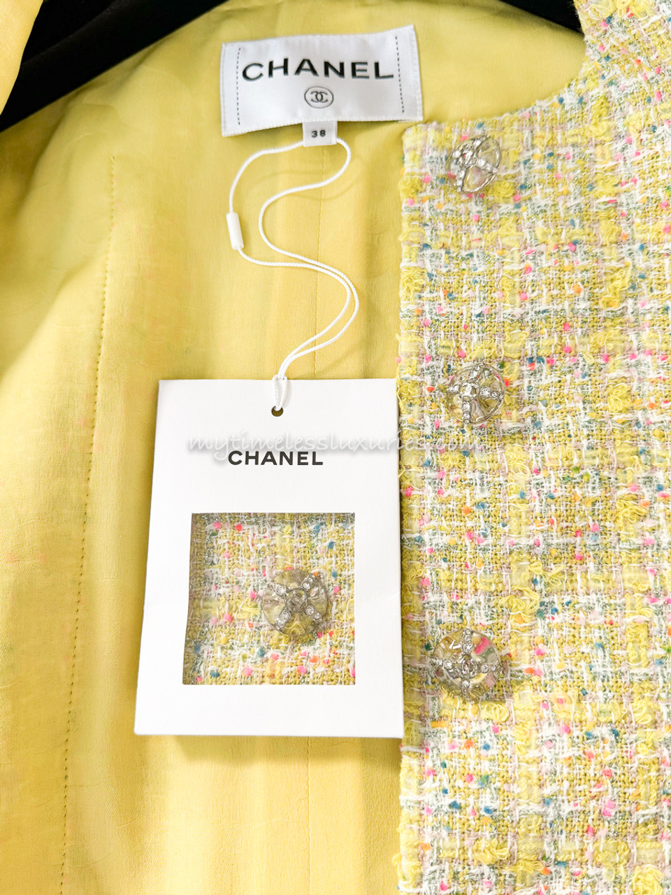 CHANEL 24C Runway Yellow Tweed Jacket 38 *New - Timeless