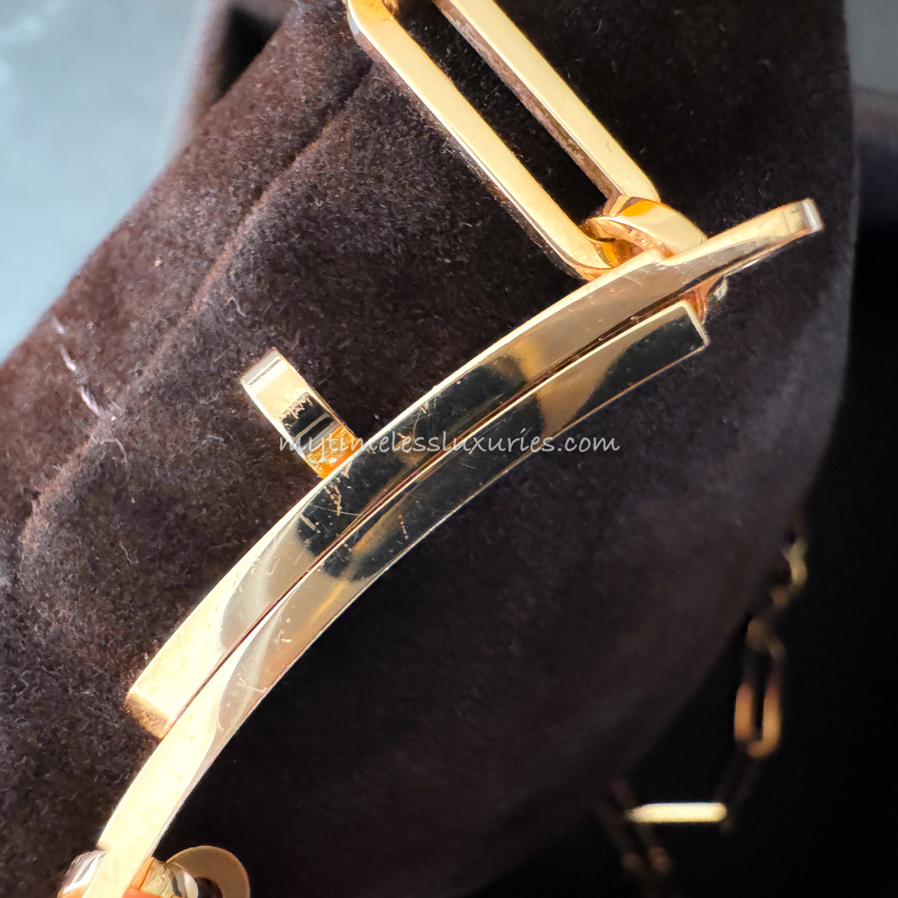 【新品未使用】HERMES Bracelet Kelly Chaine Double-Choker HERMES Kelly Chaine Double Bracelet/ Choker RG Diamonds