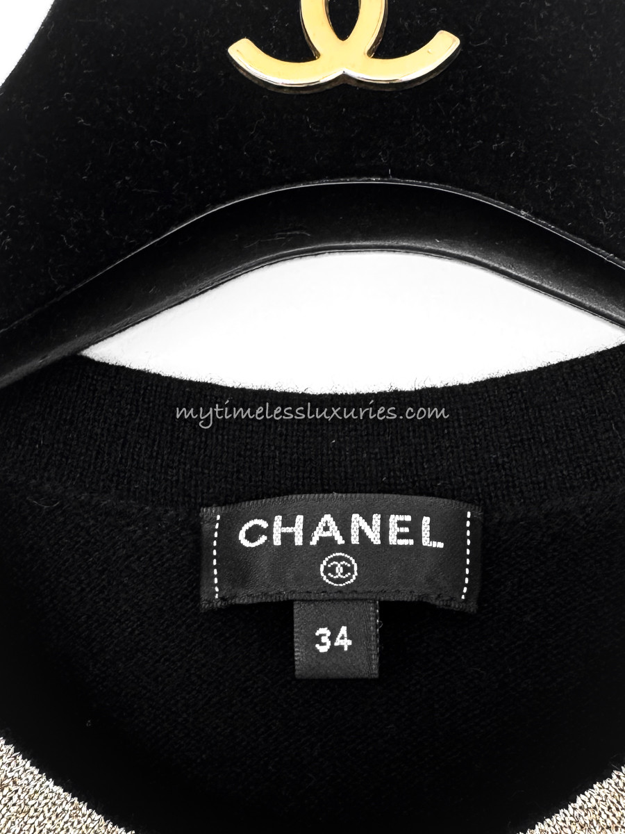 [Chanel] Chanel 20K COCO Button Tweed No Collar Jacket P65294 Green 34 [Used] [Authenticated and Guaranteed Authentic] 202570