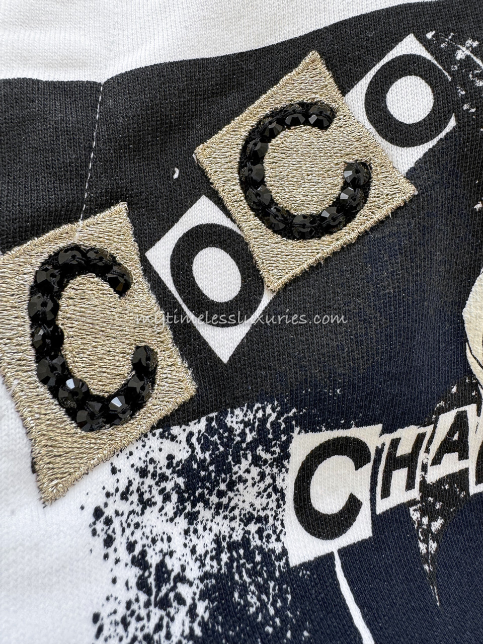 CHANEL 20P Coco Rock Embellished Hoodie Sweatshirt XS White
